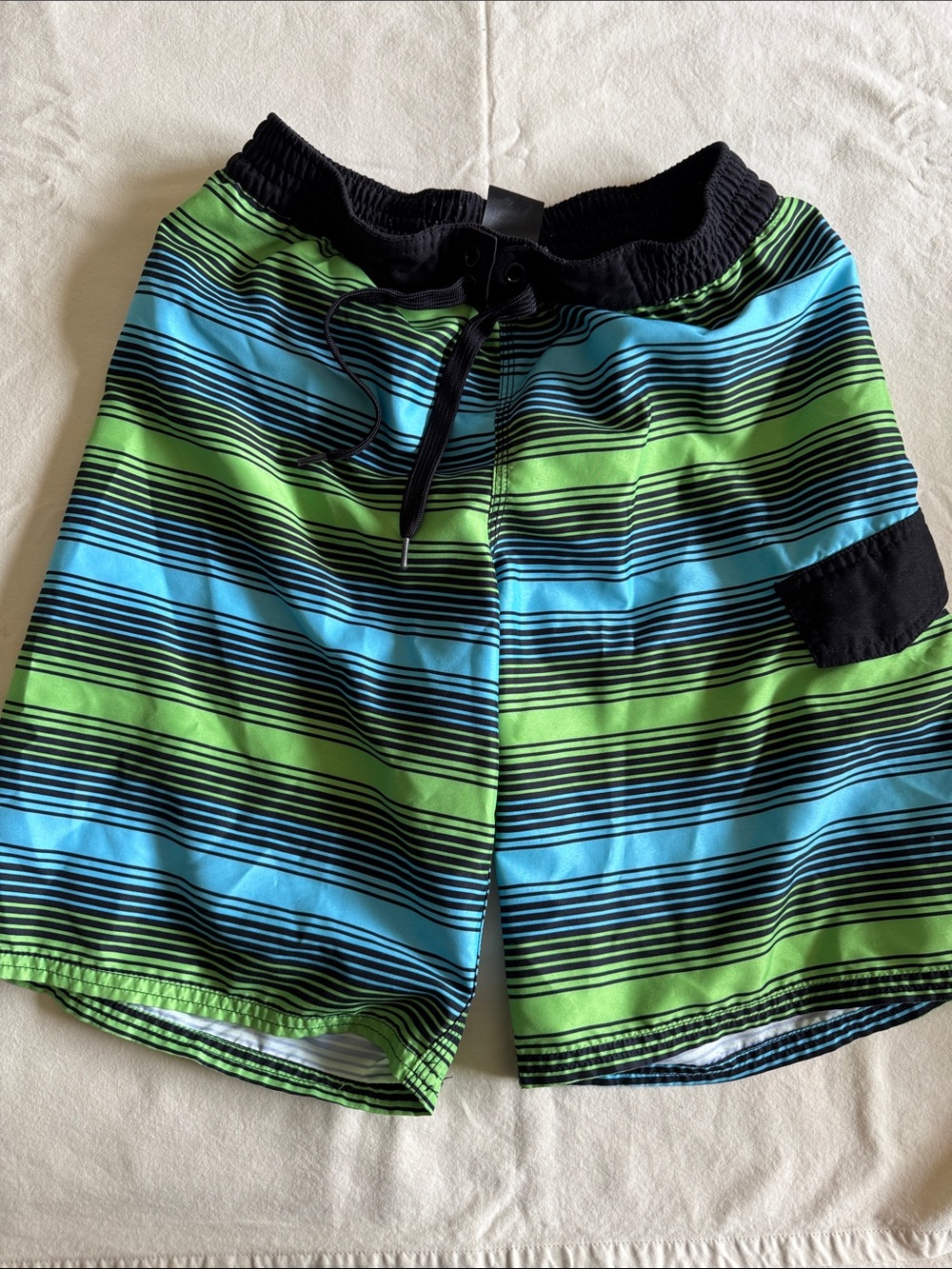 Adidas Boys Striped Blue & Green Boardshorts / swim trunks